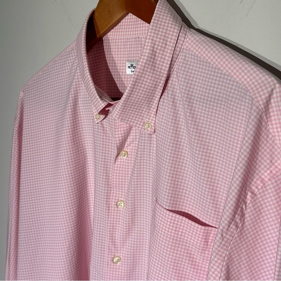 Peter Millar Summer Comfort Shirt Button Up Performance Pink Gingham Siz… - Picture 5 of 14